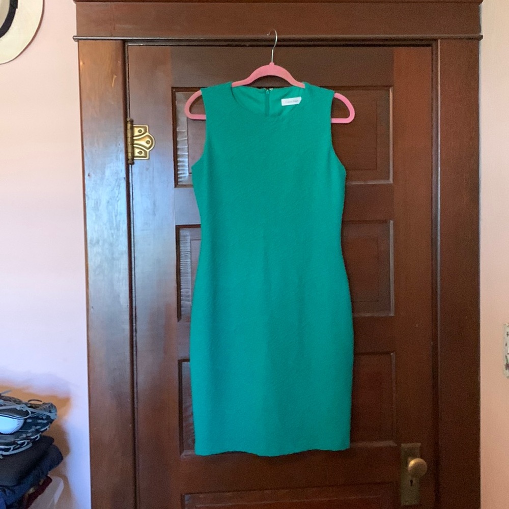 Calvin Klein green sheath dress, NWT